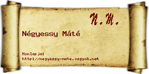 Négyessy Máté névjegykártya